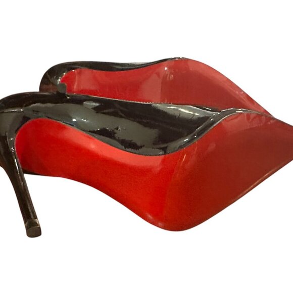 NEW Christian Louboutin Patent Black Side Cut Detail - Black - Picture 5 of 10